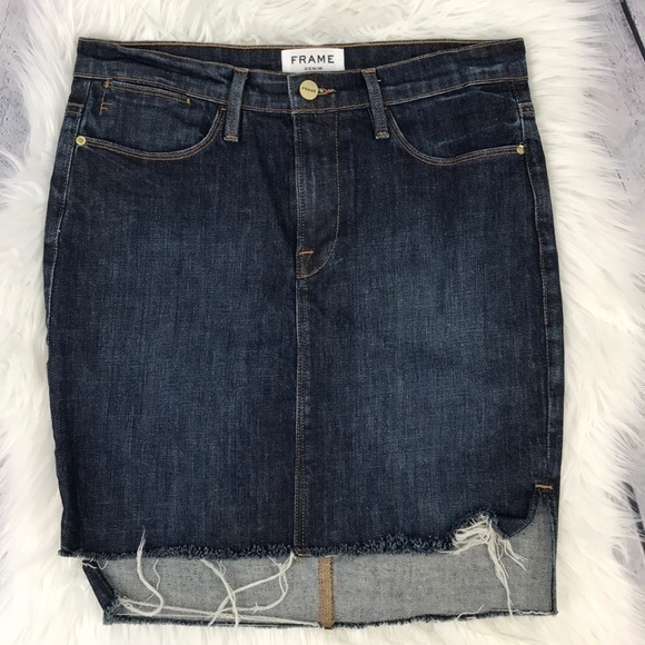 FRAME DENIM Raw Hem Catamaran Jean Skirt sz 27 - Picture 1 of 15